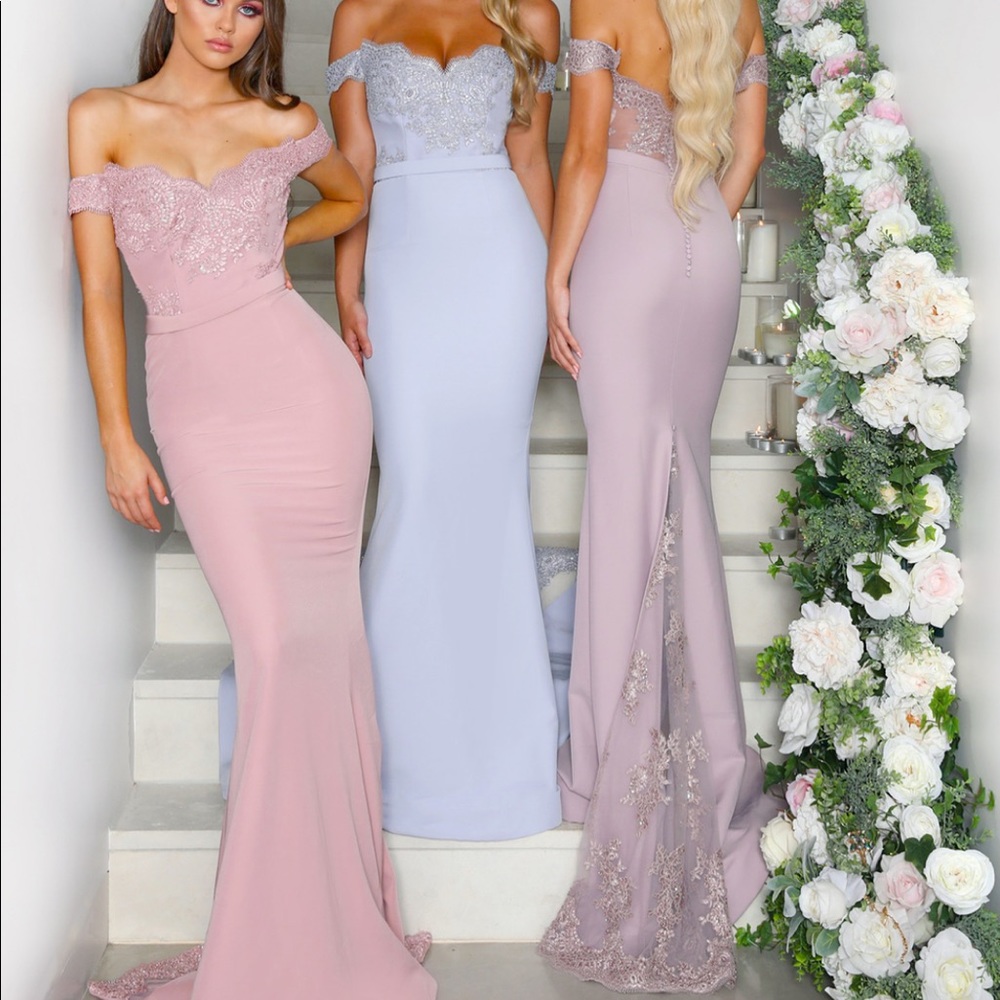 Off the shoulder Gown.